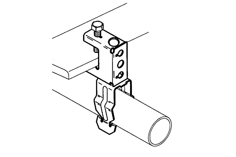 Clip acciaio-armonico e fissatubo verticale