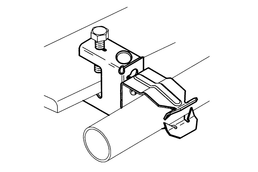 Clip in acciaio armonico e fissatubo orizzontale CLP1645-D