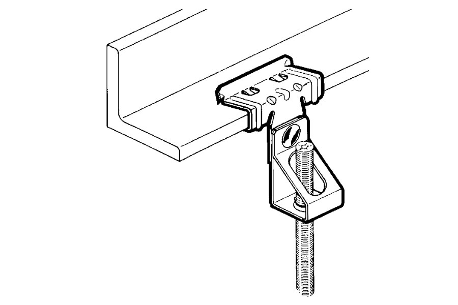 Clip per trave in acciaio armonico porta barra filettata