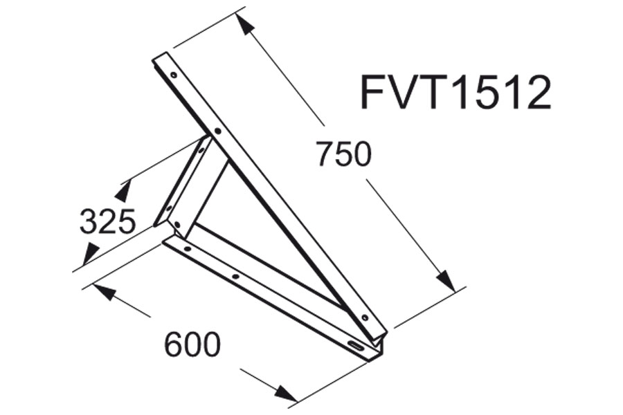 Triangolo singolo orizzontale per pannelli fotovoltaici