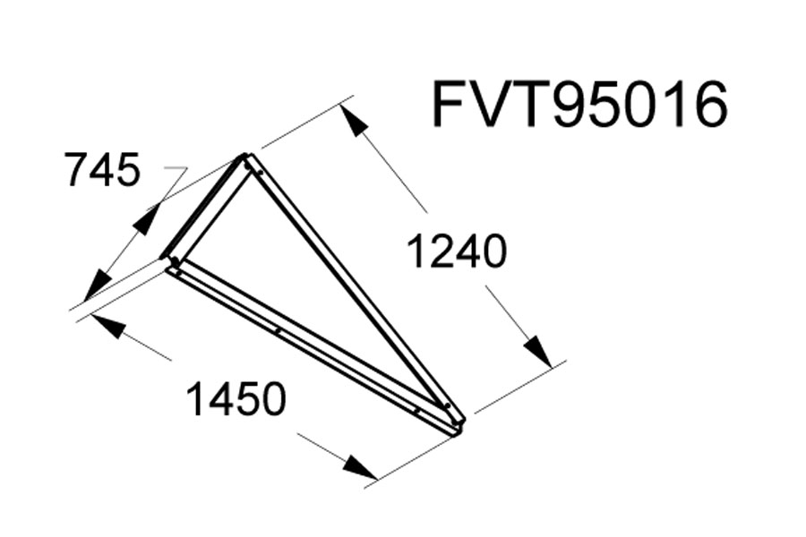 Triangolo singolo verticale zavorrato per pannelli fotovoltaici FVT95016
