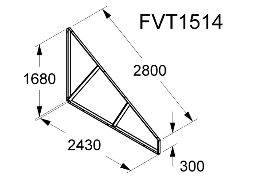 Triangolo doppio verticale per pannelli fotovoltaici FVT1514