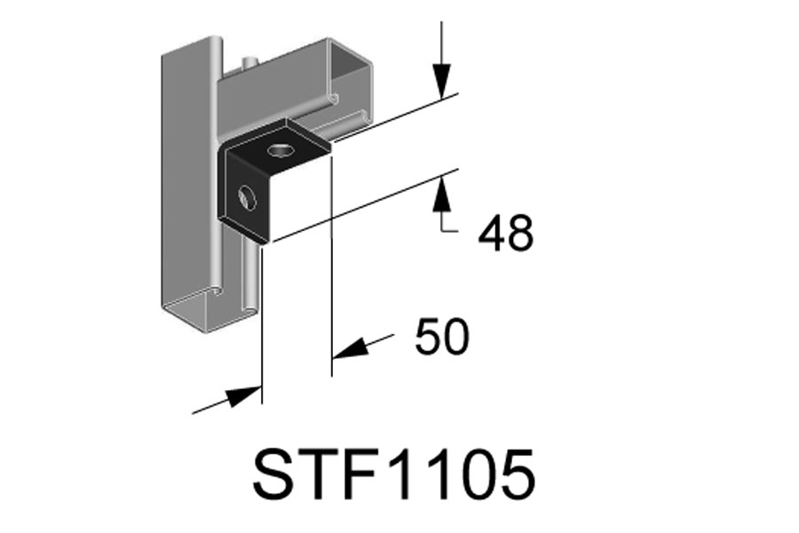 Staffa in acciaio zincata a caldo a L due fori STF1105