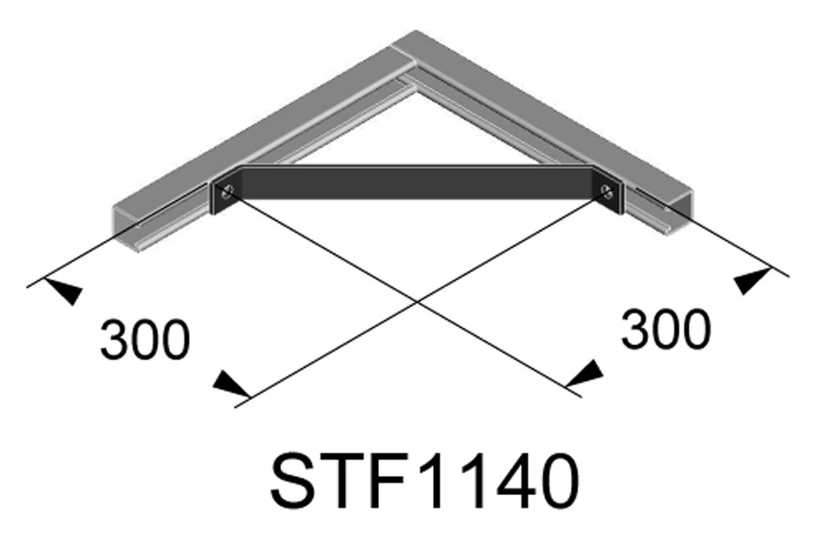 Staffa in acciaio zincata a saetta di rinforzo STF1140